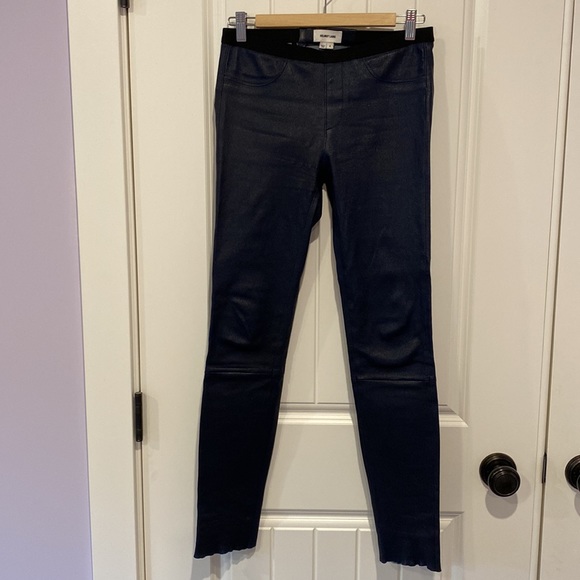 Helmet Lang navy blue leather leggings - Picture 3 of 12